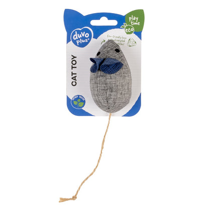 Duvo+ ECO Navy Mouse & Catnip 8,5x4,5x6cm Blue/Grey | Eco-Friendly Catnip Mouse