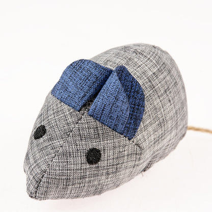 Duvo+ ECO Navy Mouse & Catnip 8,5x4,5x6cm Blue/Grey | Eco-Friendly Catnip Mouse