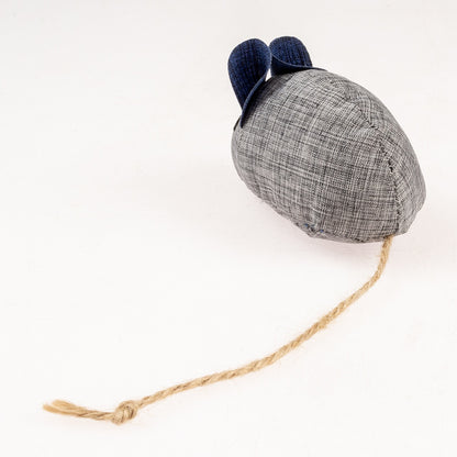 Duvo+ ECO Navy Mouse & Catnip 8,5x4,5x6cm Blue/Grey | Eco-Friendly Catnip Mouse