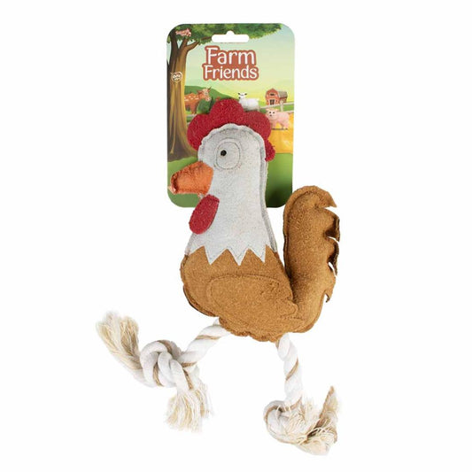 Duvo+ Farm Friends Ruby Rooster Dog Toy 37cm | Durable Farm Animal Squeaky Toy