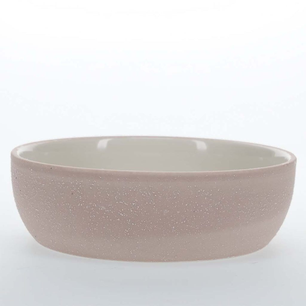 Duvo+ Feeding Bowl Stone Sandy Coral Pink | Ceramic Dog & Cat Bowls (S, M, L)