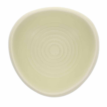 Duvo+ Feeding Bowl Stone Triangle Bull's Eye Yellow-Green | Unique Ceramic Pet Bowls (S, M, L)
