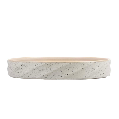 Duvo Feeding Plate Stone Wavy Dune 260ml | Ceramic Feeding Bowl