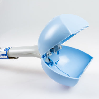 Duvo+ Foldable Poop Scooper Grey/blue | Extendable Waste Pick-Up Tool for Dogs