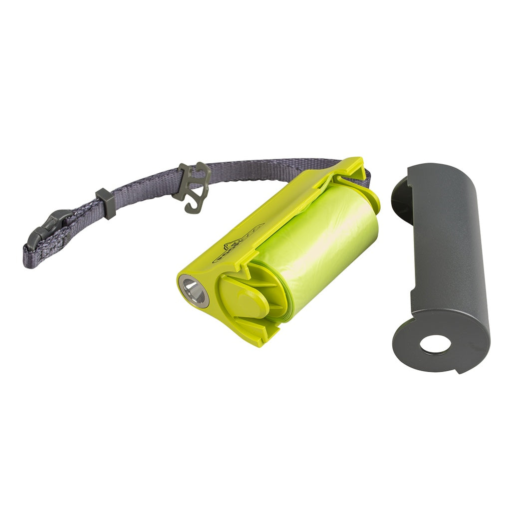 Duvo+ Poopi Dog LED Poo Bag Dispenser | Illuminated Waste Bag Holder for Night Walks (Lime)