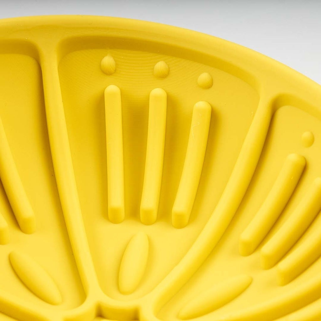 Duvo+ Lick Feeding Bowl For Dogs And Cat Kiwi Yellow | Slow Licking Mat Bowl 14x14x6.5cm
