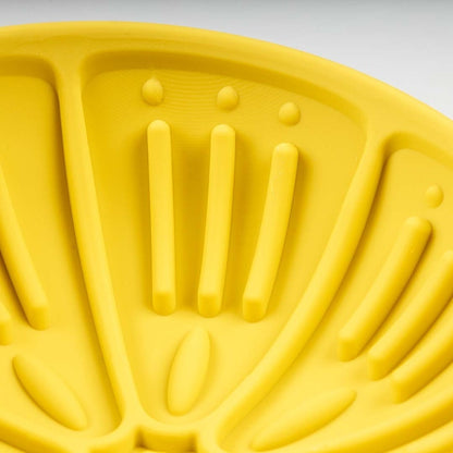 Duvo+ Lick Feeding Bowl For Dogs And Cat Kiwi Yellow | Slow Licking Mat Bowl 14x14x6.5cm