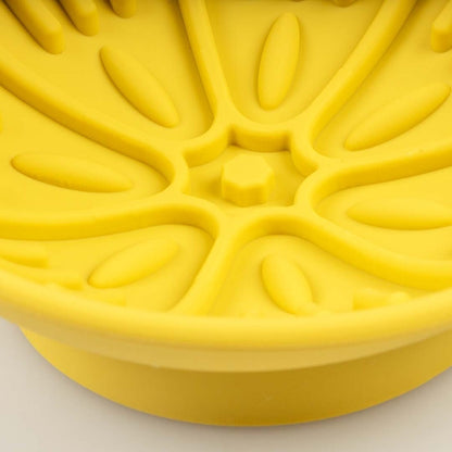 Duvo+ Lick Feeding Bowl For Dogs And Cat Kiwi Yellow | Slow Licking Mat Bowl 14x14x6.5cm