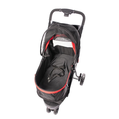 Duvo+ Pet Buggy 3-Wheeler Red/Black | Lightweight Dog & Cat Stroller up to 15kg