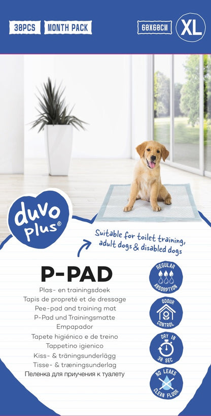 Duvo+ Pet Pad Standard Month Pack XL 60x60cm 30pcs | Large Basic Puppy Training Pads