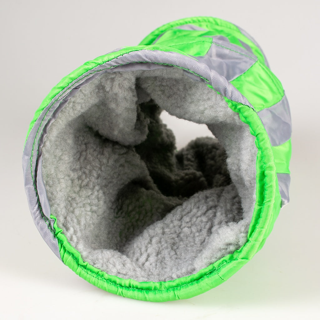 Duvo+ Play Tunnel Grey/Green 35cm | Collapsible Cat & Small Pet Tunnel