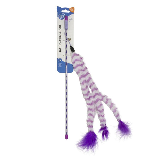 Duvo+ Playing Rod Catchy Fluffy Tail | 16-Piece Cat Wand Toy Set with Feather Tail