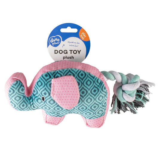 Duvo+ Plush Elephant Retro Blue | Vintage-Style Plush Dog Toy