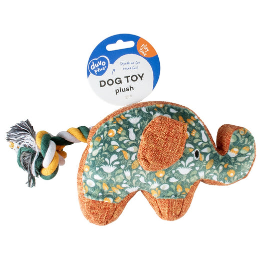 Duvo+ Plush Elephant Retro Green | Vintage-Style Plush Dog Toy