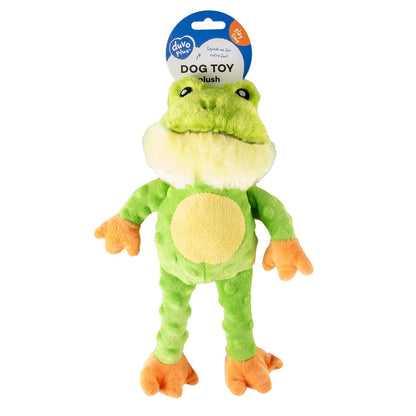 Duvo+ Plush Frog Crackle Dog Toy | Crinkle Sound Plush Frog - Green