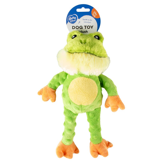 Duvo+ Plush Frog Crackle Dog Toy | Crinkle Sound Plush Frog - Green