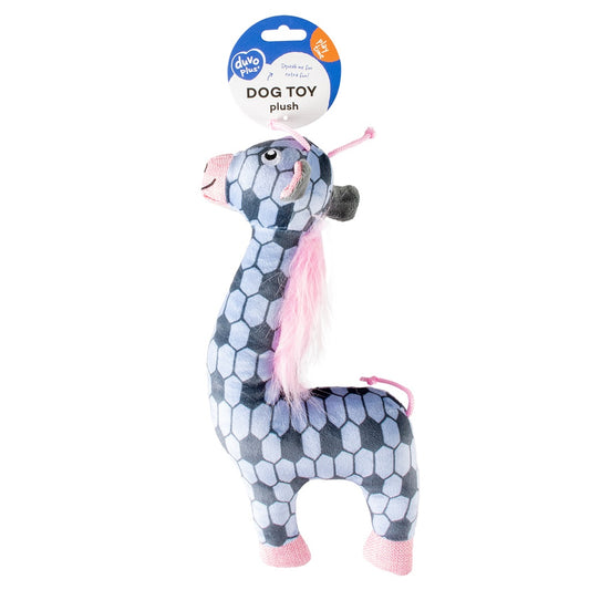 Duvo+ Plush Giraffe Retro Dog Toy - Blue | Vintage-Style Plush Dog Toy
