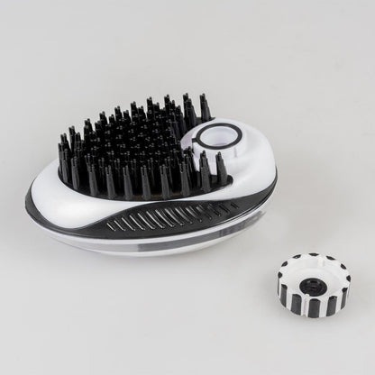 Duvo+ Shampoo And Massage Brush Black | Silicone Brush with Shampoo Container for Dogs