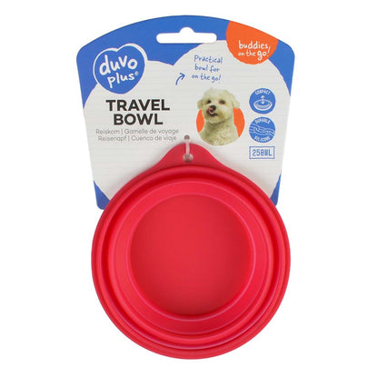 Duvo+ Silicone Travel Bowl 250ml | Collapsible Portable Pet Feeder 11cm