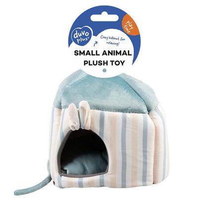 Duvo+ Striped Hideaway House For Small Pets-Plush S 20x16x20cm | Cozy Plush Pet Cave
