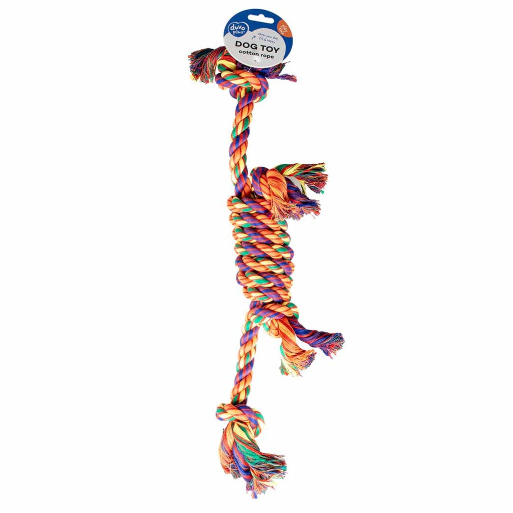 Duvo+ Tug Toy Multicolour Cotton Rope | Loop Tug Toys with Knots for Dogs