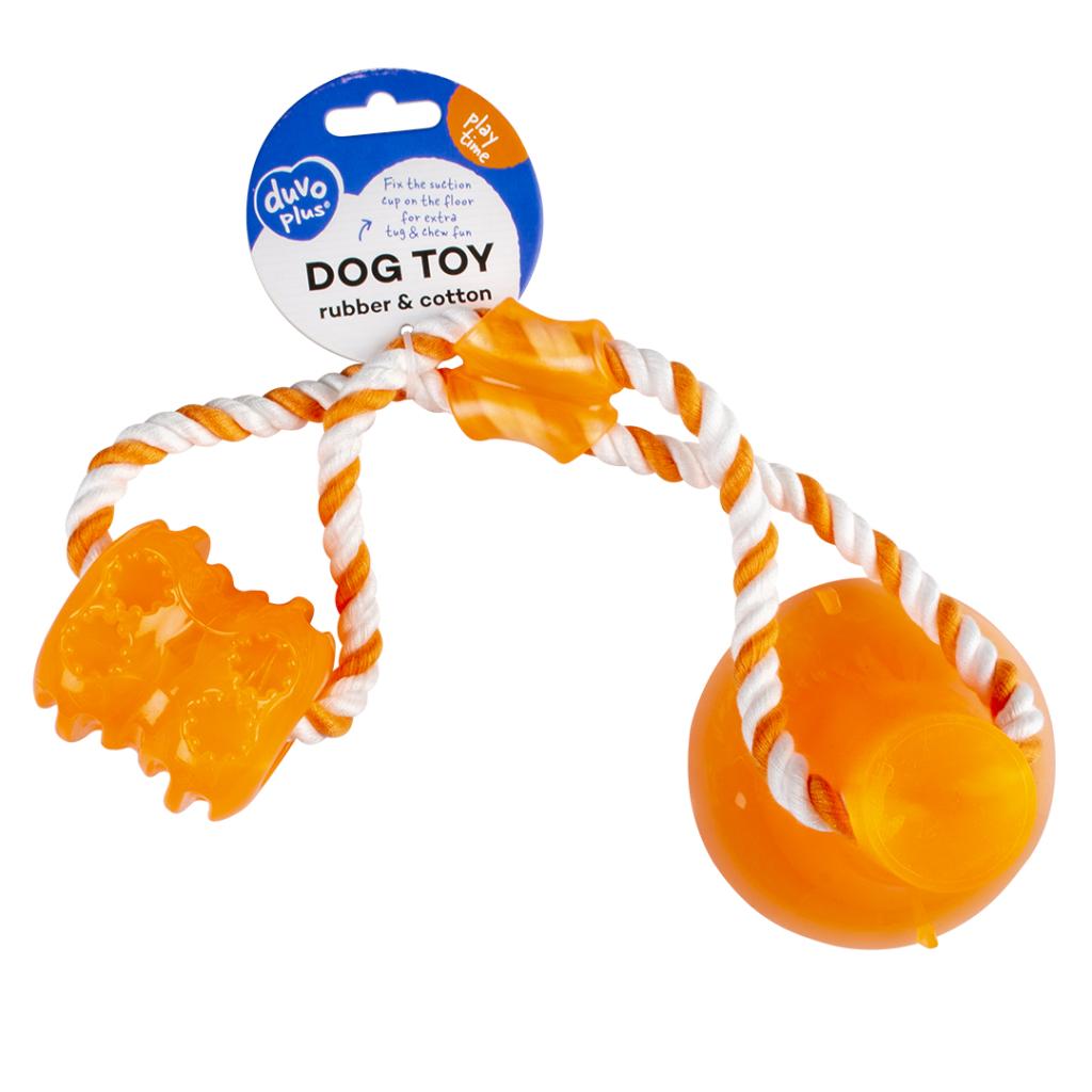 Duvo+ Tug 'n Chew Toy 40cm Orange | Interactive Tug Toy for Dogs
