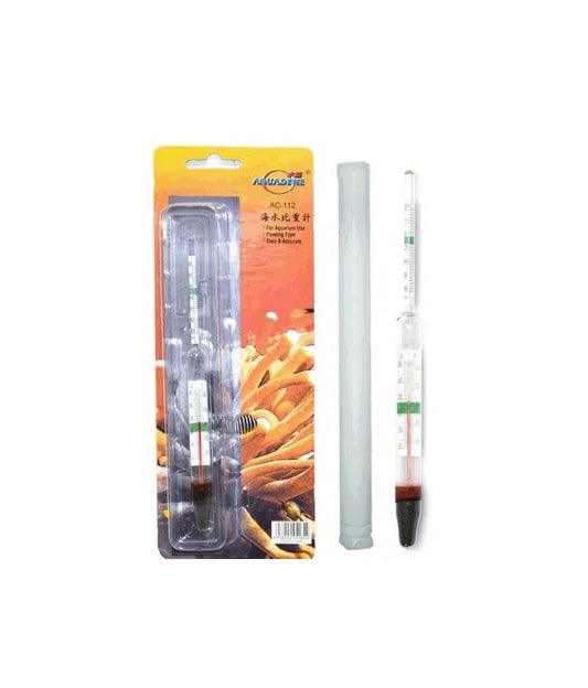 KW Zone Aquadine Hydrometer & Thermometer | Aquarium Water Salinity & Temperature Monitor | Blister Card Pack