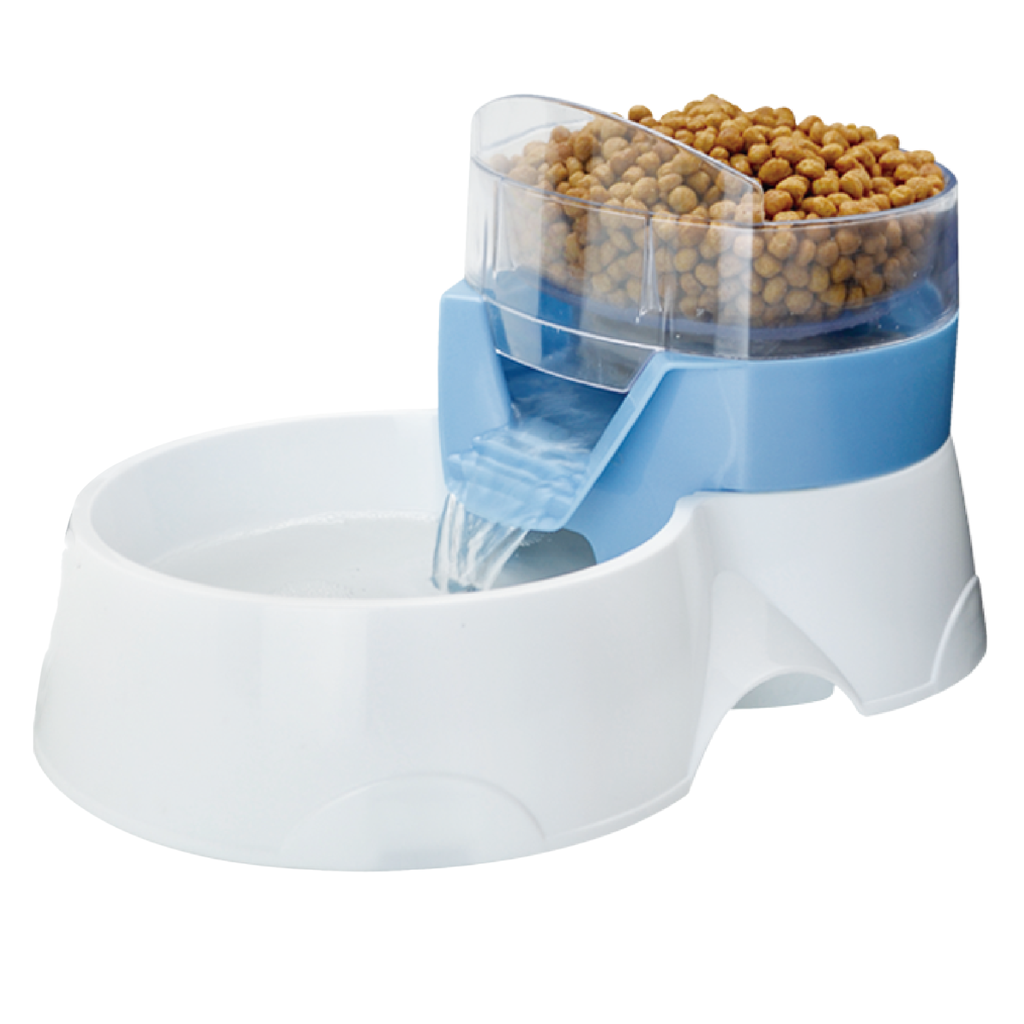 KW Zone MF-890 2-in-1 Pet Feeder | Mango Design | Food & Water Dispenser | Durable Plastic | Multi-Use Pet Bowl