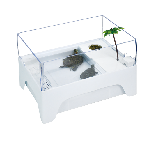 KW Zone Turtle Tank TT360 | Turtle Habitat | Built-in Filtration System | Clear Panoramic Design | 31.5 × 22.5 × 19cm