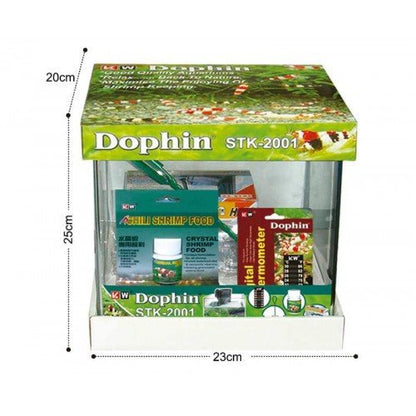 KW Zone DoPhin Shrimp Kit Tank STK-2001 | Complete Shrimp Aquarium Setup | 20 × 23 × 25 cm Nano Shrimp Tank