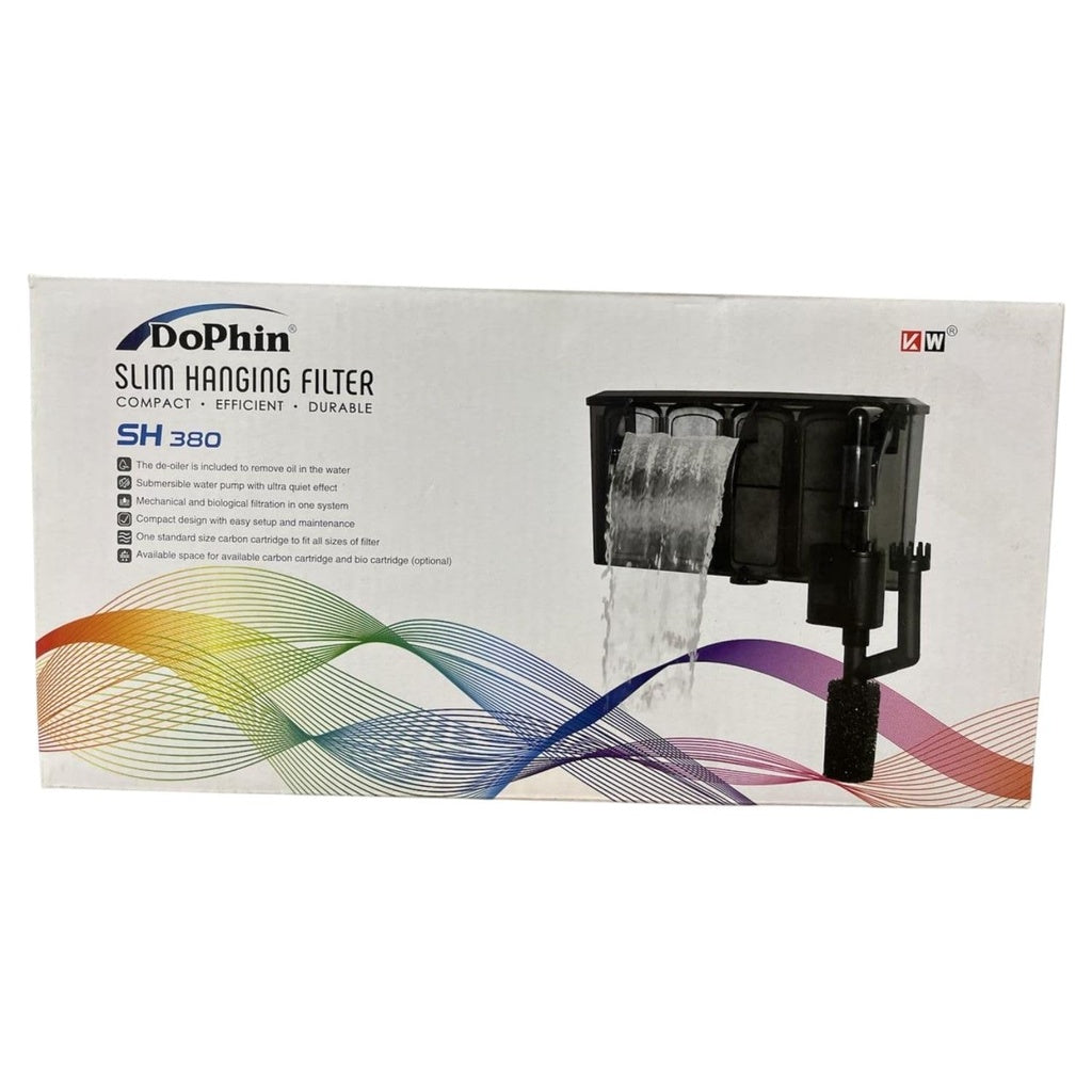 KW Zone Dophin Slim Hanging Filter SH380 | Aquarium Filter | Output 320L/H | Hang-On Filter System