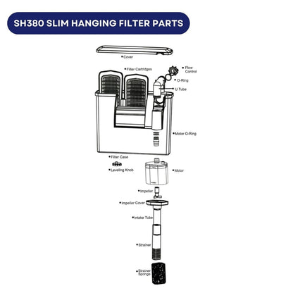 KW Zone Dophin Slim Hanging Filter SH380 | Aquarium Filter | Output 320L/H | Hang-On Filter System