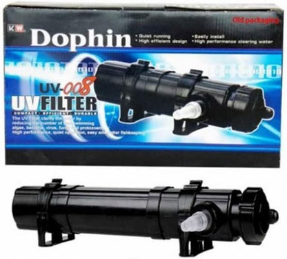 KW Zone DoPhin UV-008 UV Filter | 140L Aquarium Internal UV Filter | Water Clarifier & Sterilizer for Freshwater and Marine Aquariums