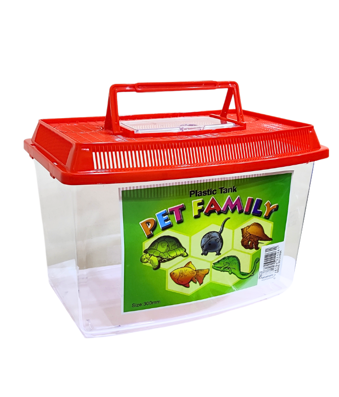 KW Zone Plastic Pet Carrier Tank | Transparent Fish Container & Small Animal Habitat | Ventilated Carrying Box