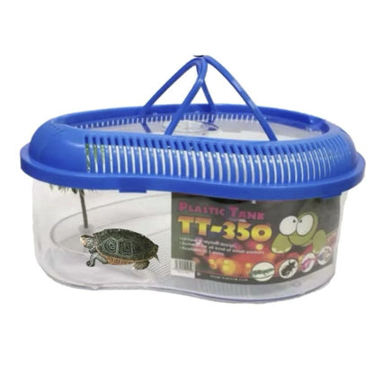 KW Zone Turtle Tank with Cover | Reptile Habitat | Secure Turtle Enclosure | 35 × 15.5 cm