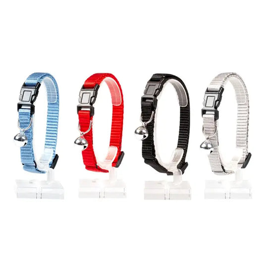 Duvo+ Cat Collar Uni 1 Nylon-Mixed Colors | Classic Adjustable Safety Collar with Bell 20-30cm