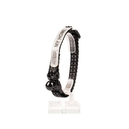 Duvo+ Cat Collar Reflective Uni Address Black | Sleek Safety Collar with ID Compartment 20-30cm