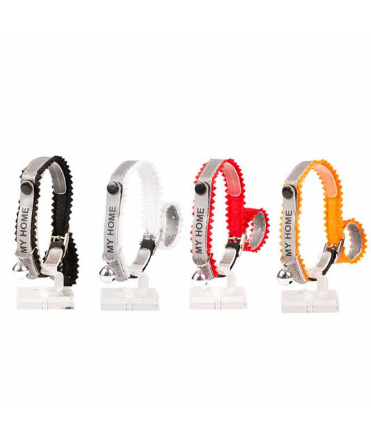 Duvo+ Cat Collar Reflective Address-Mixed Colors | Safety Collar with Bell & ID Compartment 20-30cm