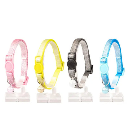 Duvo+ Glitter Nylon Cat Collar-Mixed Colors | Sparkling Breakaway Collar with Bell 20-30cm
