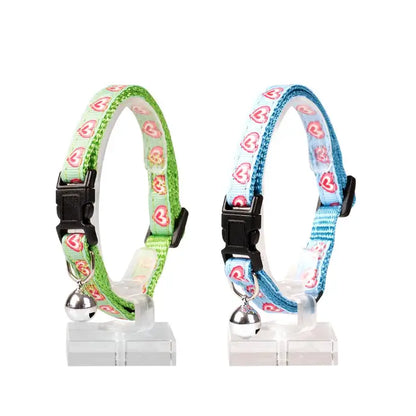 Duvo+ Cat Collar Nylon Hearts-Mixed Colors | Reflective Heart Pattern with Breakaway Safety Buckle 20 - 30cm