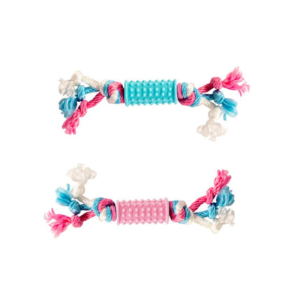 Duvo+ Puppy Toy TPR Stick with Nylon Rope 20cm | Interactive Teething Toy