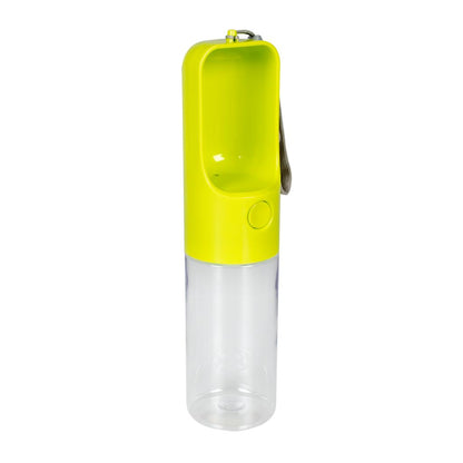 Duvo+ Drinking Bottle 450ml Green | Portable Push-Button Dog Water Bottle