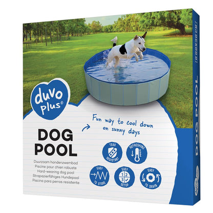 Duvo+ Dog Pool Blue | Foldable Pet Pool for Cooling & Fun