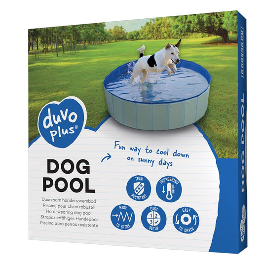Duvo+ Dog Pool Blue | Foldable Pet Pool for Cooling & Fun