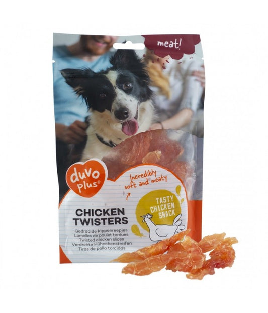Duvo+ Dog Snack Chicken Twisters 80g | Soft Chicken Twisted Dog Treats