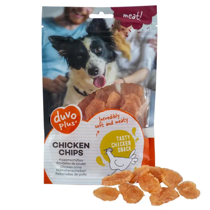 Duvo+ Dog Snack Chicken Chips 80g | Thin & Crunchy Chicken Treats
