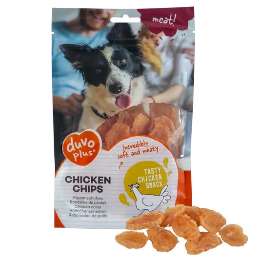 Duvo+ Dog Snack Chicken Chips 80g | Thin & Crunchy Chicken Treats