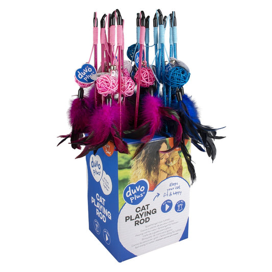 Duvo+ Playing Rod Catchy Willow Ball Mix | Natural Willow Ball Cat Wand Toy