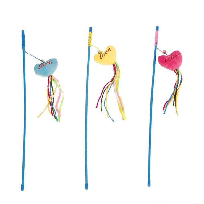 Duvo+ Playing Rod Love 53cm | Catnip-Filled Plush Heart Wand Toy