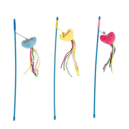 Duvo+ Playing Rod Love 53cm | Catnip-Filled Plush Heart Wand Toy